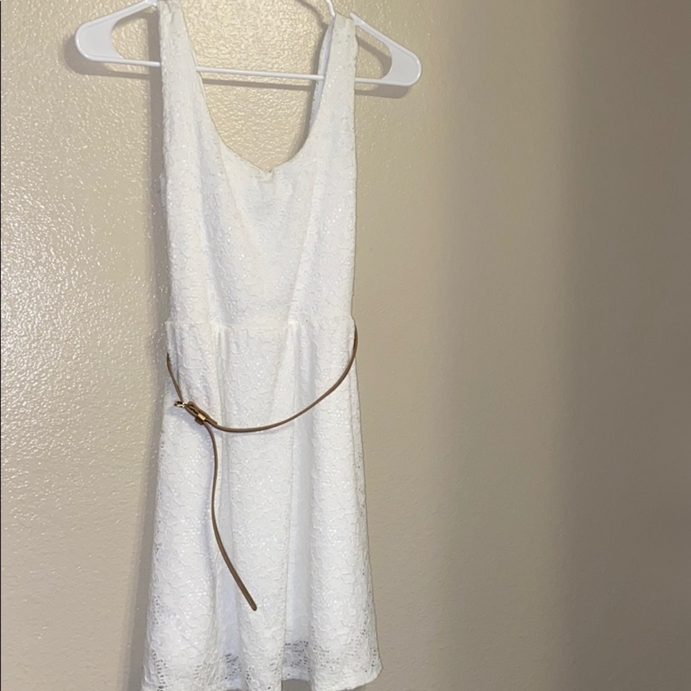 Brand New White Dress with Belt Size S